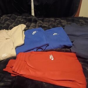 Nike Kids Sweatpants Trio - Red, Blue, Beige